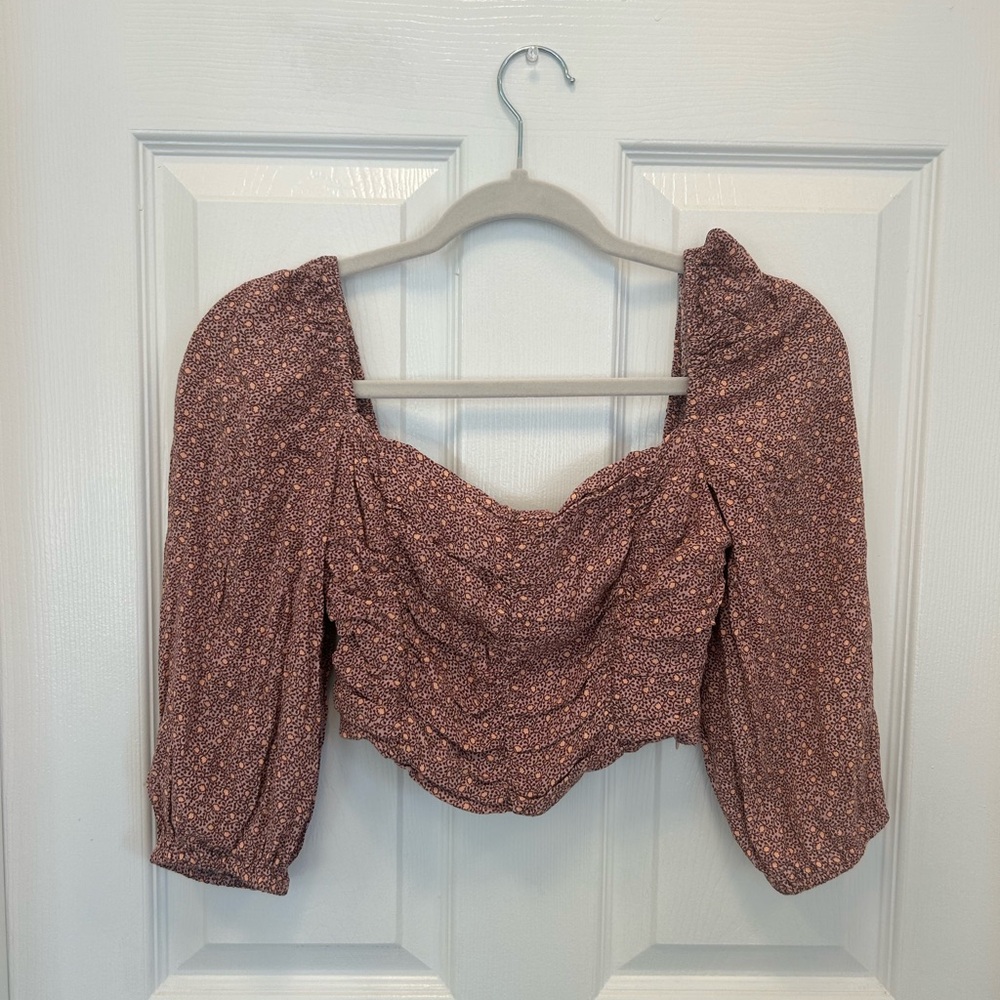Floral Puff Sleeve Women's Top